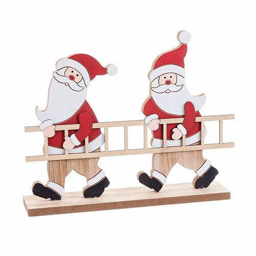 BigBuy Christmas Décorations de Noël Multicouleur Bois Père Noël 14,5 x 5 x 19 cm