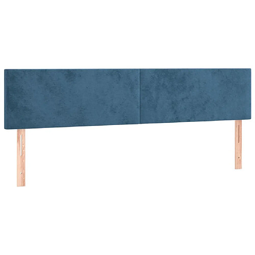 Maison Chic Lot de 2 Têtes de lit design Bleu pour chambre - Décoration de lit foncé 80x5x78/88 cm Velours -MN33937