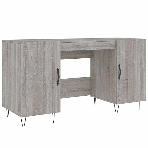 Maison Chic Bureau,Table de travail pour chambre sonoma gris 140x50x75 cm bois d'ingénierie -GKD76401