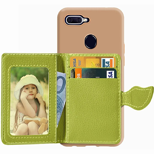 Wewoo Coque Souple Porte-cartes Texture avec boucle de feuille de litchi PU + TPU pour OPPO F9 fente cartes & support & porte-monnaie & cadre photo