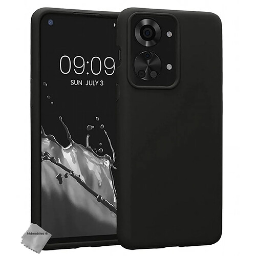 Htdmobiles Coque pour OnePlus Nord 2T 5G - housse etui silicone gel fine + verre trempe - NOIR