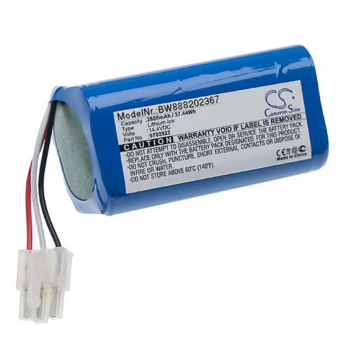 vhbw Batterie remplacement pour Miele 9702922 pour aspirateur, robot électroménager (2600mAh, 14,4V, Li-ion)