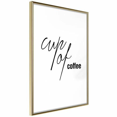 Paris Prix Affiche Murale Encadrée Caffeine Needed 30 x 45 cm Or