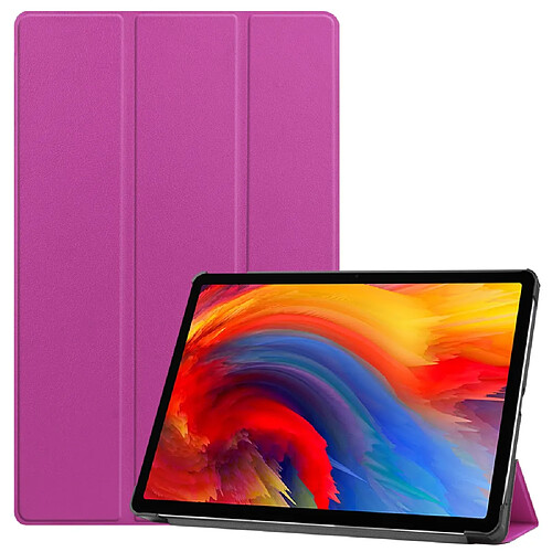 Etui en PU Réveil/Veille automatique avec support tri-pliure rose pour votre Lenovo Pad Plus