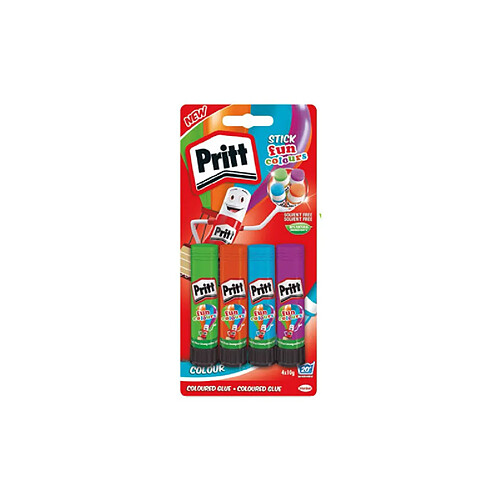 Pritt Bâton de colle Fun Colors, carte blister de 4 ()