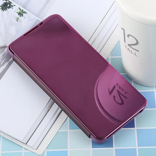 Wewoo étuis en cuir Coque Housse à rabat horizontal PU avec miroir de galvanoplastie pour Galaxy S10 Plus, support (Violet)