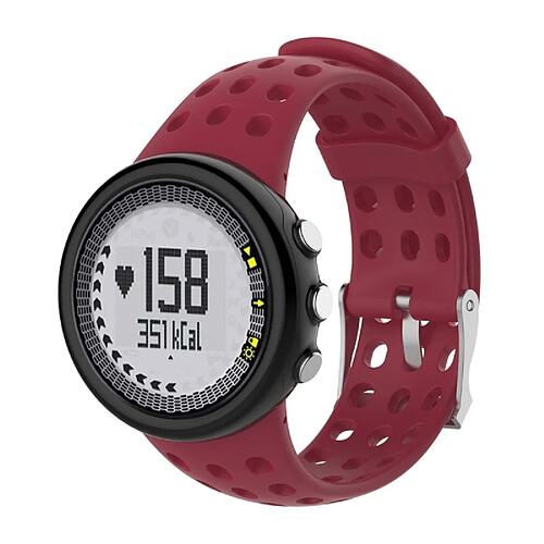 Wewoo Bracelet pour montre connectée Dragonne de remplacement masculine en silicone SUUNTO M1 / M2 / M4 / M5 Rouge vineux