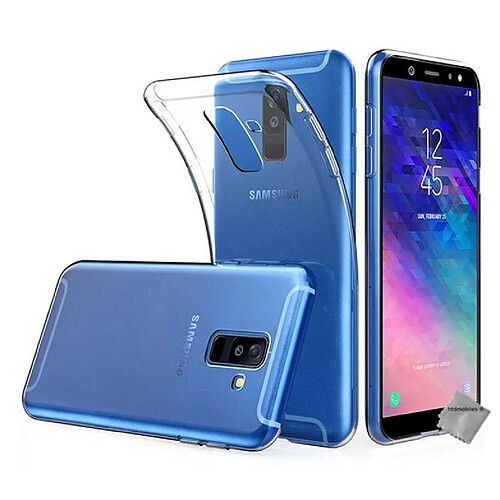 Htdmobiles Coque silicone gel fine pour Samsung Galaxy A6+ Plus (2018) + film ecran - TPU TRANSPARENT