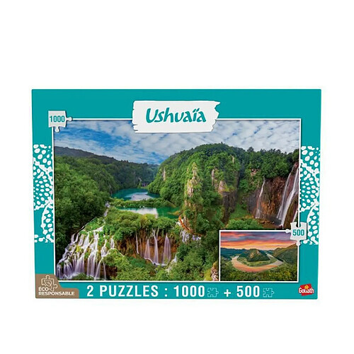 GOLIATH - Puzzle - Collection Ushuaia - Chutes de Plitvice Croatie et Lac Skadar Montenegro