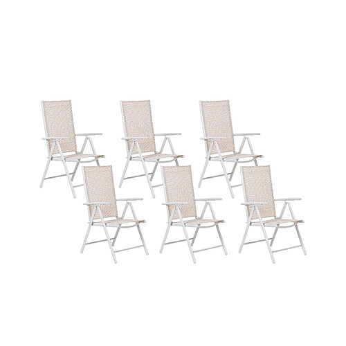 Beliani Lot de 6 chaises CATANIA Métal Beige