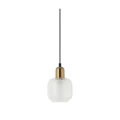 Luminaire Center Suspension Lamezia Verre,Acier Noir, Bronze Antique