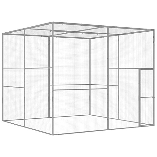 vidaXL Cage pour chat 3x3x2,5 m Acier galvanisé