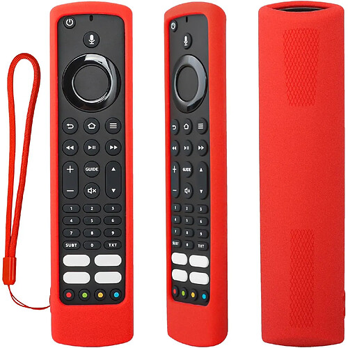 SANAG Housse Coque En Silicone Pour Jvc/Bush/Toshiba/Xiaomi/Fire Tv Telecommande Vocale, Etui De Protection Pour Jvc Telecommande, Antiderapage, Antisismique, Lavable(Rouge)