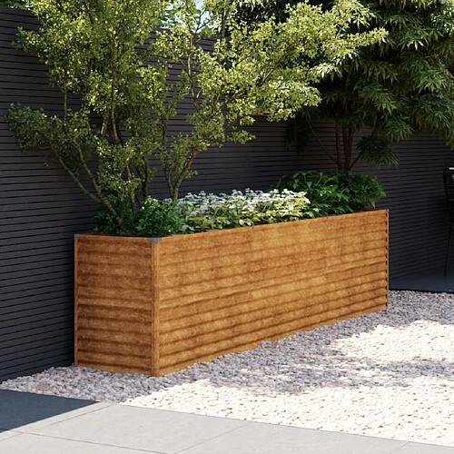 vidaXL Lit surélevé de jardin 291x50x69 cm acier corten