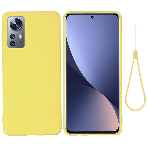 Coque en silicone antichoc avec sangle jaune pour votre Xiaomi 12/12X