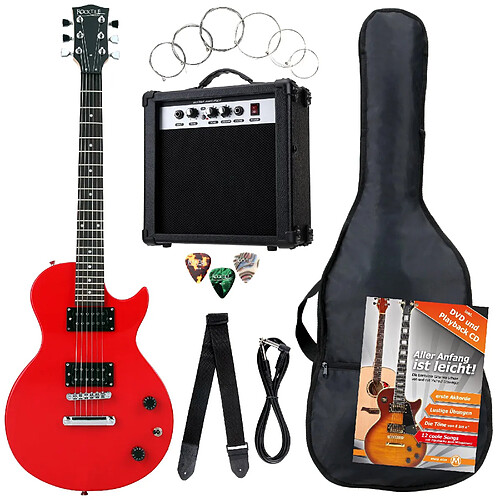 Rocktile Banger‘s Pack Single Cut SET guitare électrique, 7 pièces Red