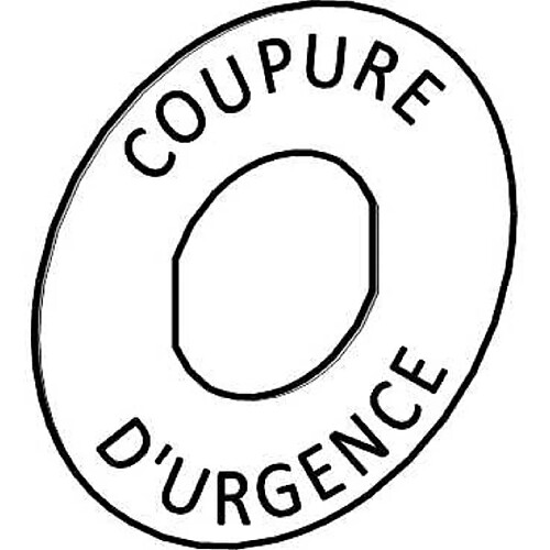 Schneider Electric etiquette circulaire - coupure d'urgence - d60 - coupure d'urgence - schneider zby9160