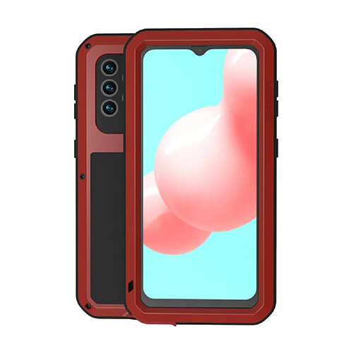 Coque en silicone + métal Antichoc Antichute Antipoussière Puissant rouge pour votre Samsung Galaxy A32 5G