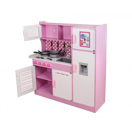 Ataa Cuisine en bois pour enfants avec accessoires 100x32x110 cm Couleur Rose