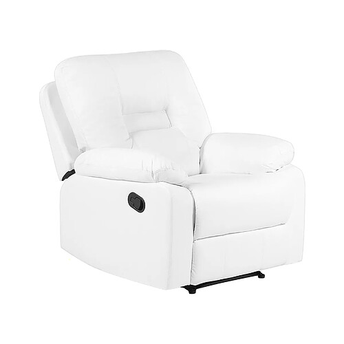 Beliani Fauteuil Cuir PU Blanc BERGEN