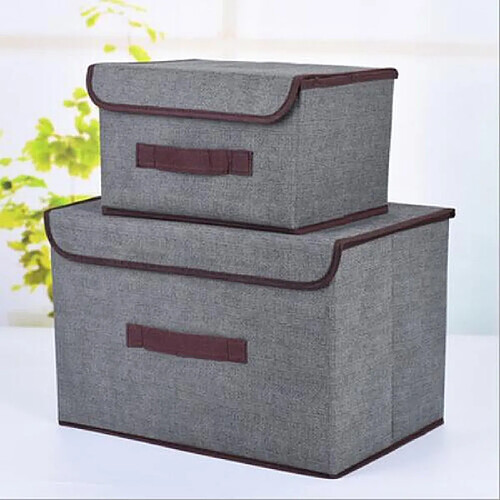 Wewoo 2 en 1 coton tissu Cube Boîte de rangement broderie panier à linge placard vitrine titulaire jouets organisateur Gris