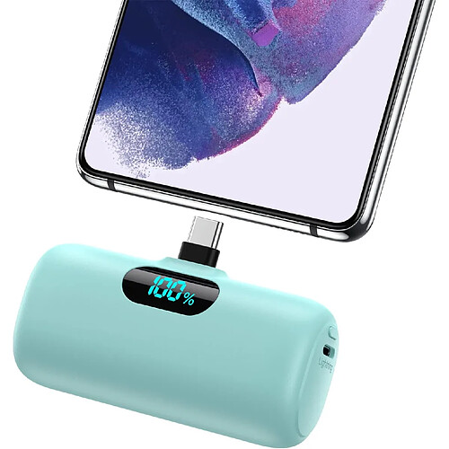 SANAG Batterie Externe Usb C 5000Mah, 15W 3.0A Charge Rapide Chargeur Portable Mini Power Bank Avec Écran Lcd Compatible Avec Samsung S23,S22/Note/Huawei/Moto/Lg/Pixel/Nexus,Usb C Phones Etc - Vert