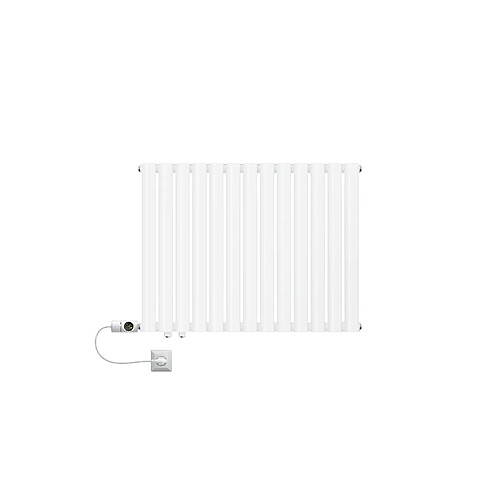 LuxeBath Radiateur blanc tubes ovales double couche raccord en bas à gauche 780x600 mm