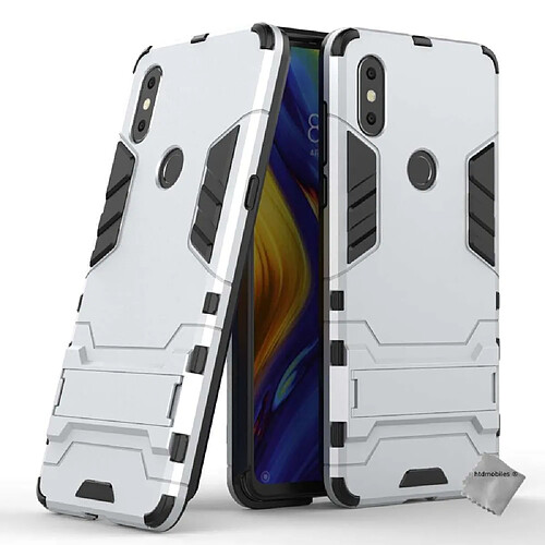 Htdmobiles Coque rigide anti choc pour Xiaomi Mi Mix 3 + verre trempe - ARGENT