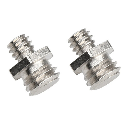 2pcs 1/4" Mâle à 3/8" Mâle Adaptateur à Vis Fileté en Fer Robuste pour Trépied Caméra