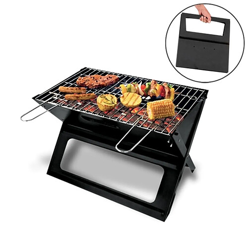 Totalcadeau Barbecue de voyage pliant slim transportable portable et ses grilles