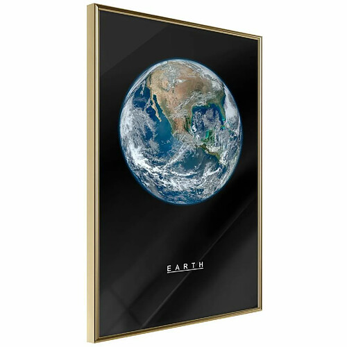 Paris Prix Affiche Murale Encadrée The Solar System Earth 30 x 45 cm Or