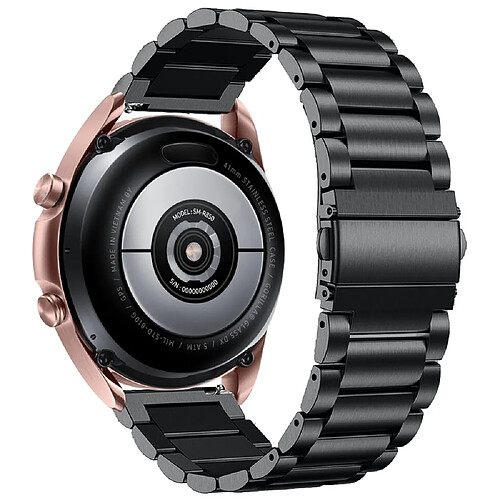 Bracelet en métal 20 mm, fermeture rapide, noir pour votre Garmin Vivomove Style/Garminmove Style