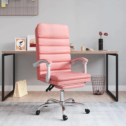 vidaXL Fauteuil de massage inclinable de bureau Rose Similicuir