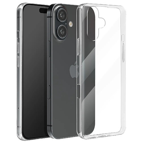 Avizar Coque Résistante pour iPhone 16 Fine 0.5mm Silicone Anti-humidité Transparent