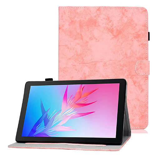 Etui en PU motif de couture, avec support pour Huawei Enjoy Tablet 2/MatePad T 10 9.7 pouces/T 10S 10.1 pouces/Pad X6 9.7 pouces - rose