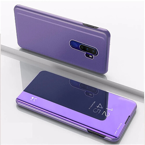 Wewoo Housse Coque Pour OPPO Reno Ace / Realme X2 Pro Miroir Plaqué Couvercle à rabat gauche et droite avec support Étui téléphone portable Bleu Violet