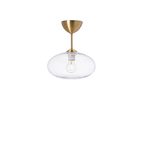 BELID Plafonnier Globe Semi-Encastré Laiton, Verre Clair 1x E27