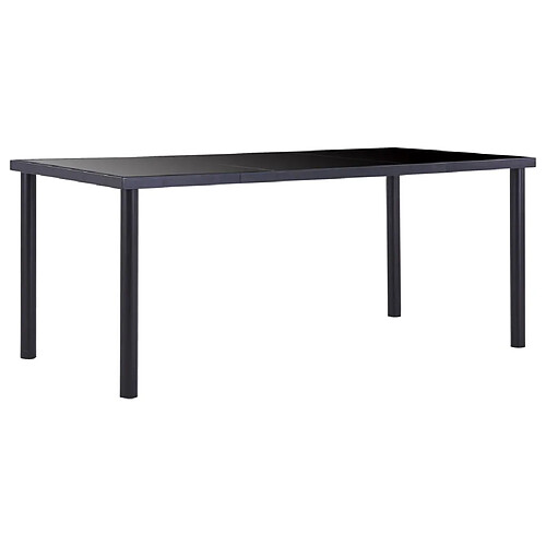 vidaXL Table à manger Noir 180x90x75 cm Verre trempé