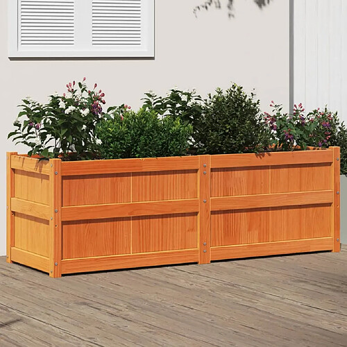 vidaXL Jardinière cire marron 150x50x50 cm bois de pin massif