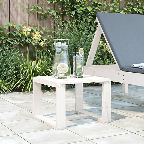 vidaXL Table d'appoint de jardin blanc 40x38x28,5cm bois massif de pin