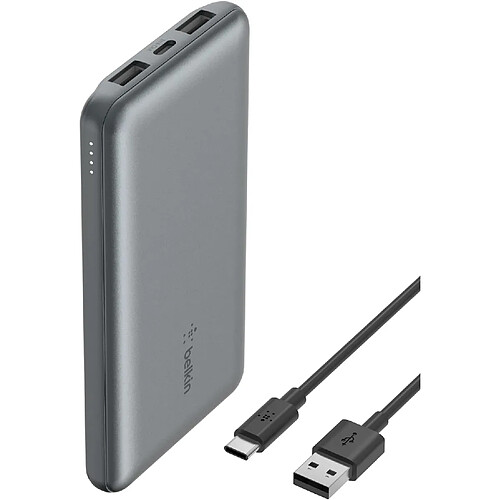 SANAG Batterie Externe 10000Mah, Chargeur Externe, 1 Port Usb-C Et 2 Ports Usb-A, Jusqu'À 15 W, Câble Usb-A Vers Usb-C, Batterie Portable, Power Bank Pour Iphone, Galaxy, Pixel, Ipad- Gris Sidéral