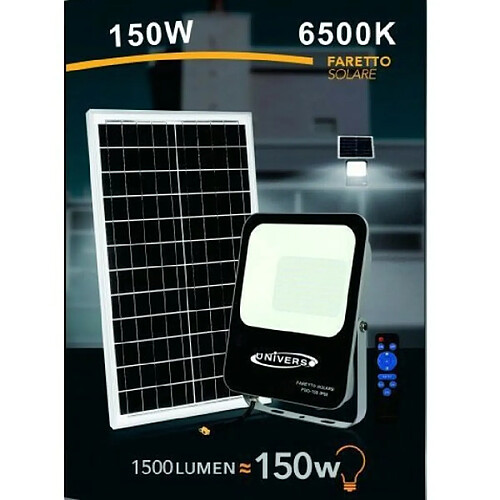 Tradex SOLAIRE LED 150 WATT AVEC TÉLÉCOMMANDE IP65 LUMIÈRE FROIDE 6500K FSO-150W