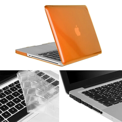 Wewoo Housse Étui Orange pour Macbook Pro 13,3 pouces Chapeau-Prince 3 en 1 Crystal Hard Shell de protection en plastique avec clavier de et prise de poussière de port