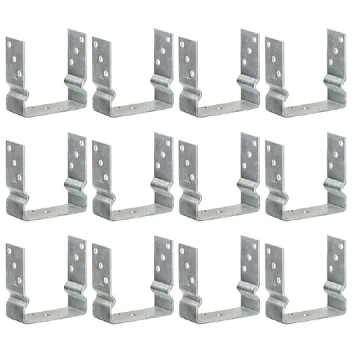 vidaXL Piquets de clôture 12 pcs Argenté 14x6x15 cm Acier galvanisé