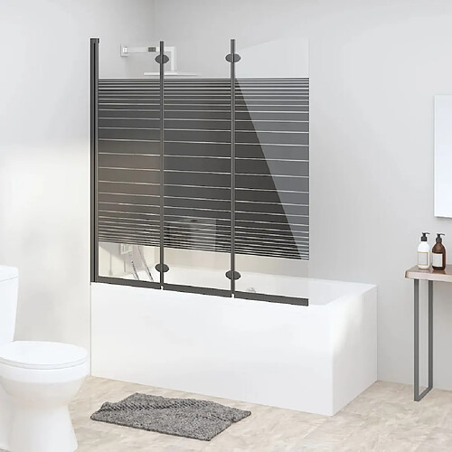 vidaXL Cabine de douche pliable 3 panneaux 130x130 cm ESG Noir