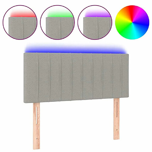 Maison Chic Tête de lit moderne à LED lumineuse pour chambre - Décoration de lit Gris clair 80x5x78/88 cm Tissu -MN62509