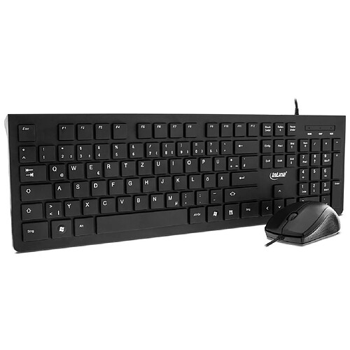 Ensemble clavier et souris InLine® Câble USB layout allemand optique 1200dpi noir