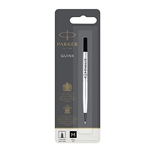 PARKER RECHARGE POUR ROLLERBALL POINTE MOYENNE ENCRE NOIRE 1950323