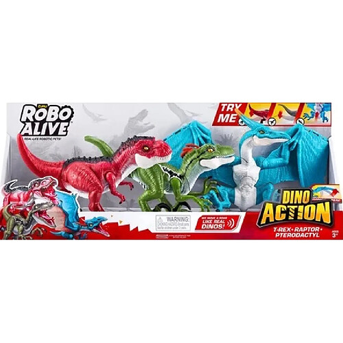 Zuru Pack de 3 Robots Alive Dino articulés