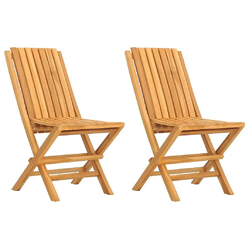 Maison Chic Lot de 2 Chaises de jardin,Fauteuil d'extérieur pliantes 47x47x89 cm bois massif teck -MN79159